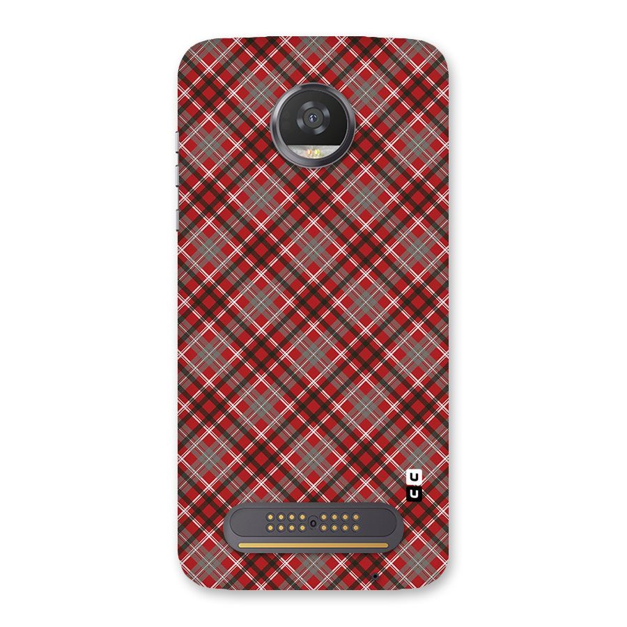 Textile Check Pattern Back Case for Moto Z2 Play