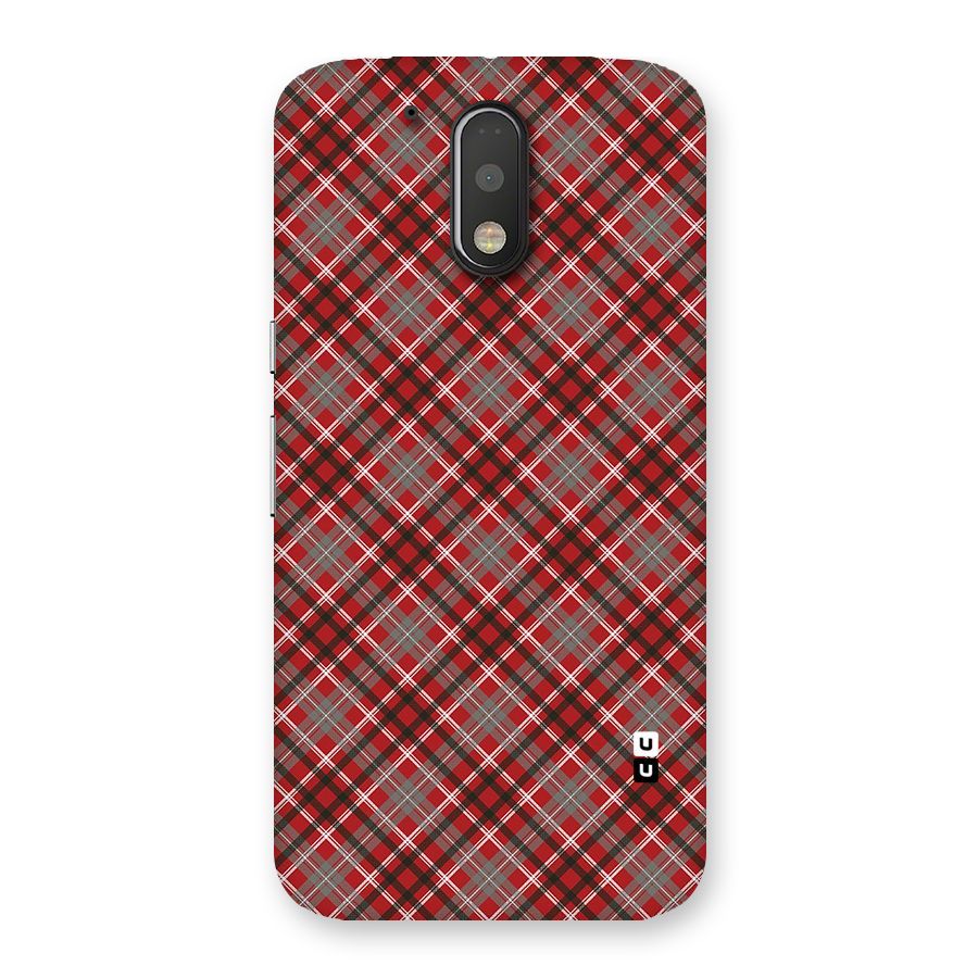 Textile Check Pattern Back Case for Motorola Moto G4 Plus