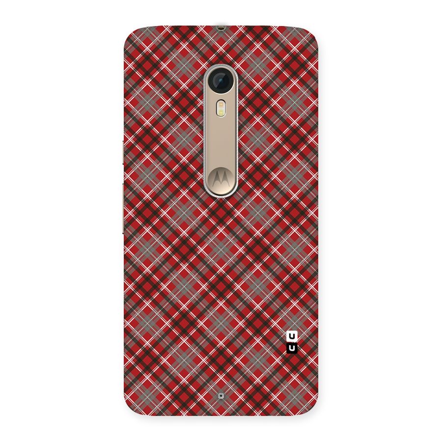 Textile Check Pattern Back Case for Motorola Moto X Style