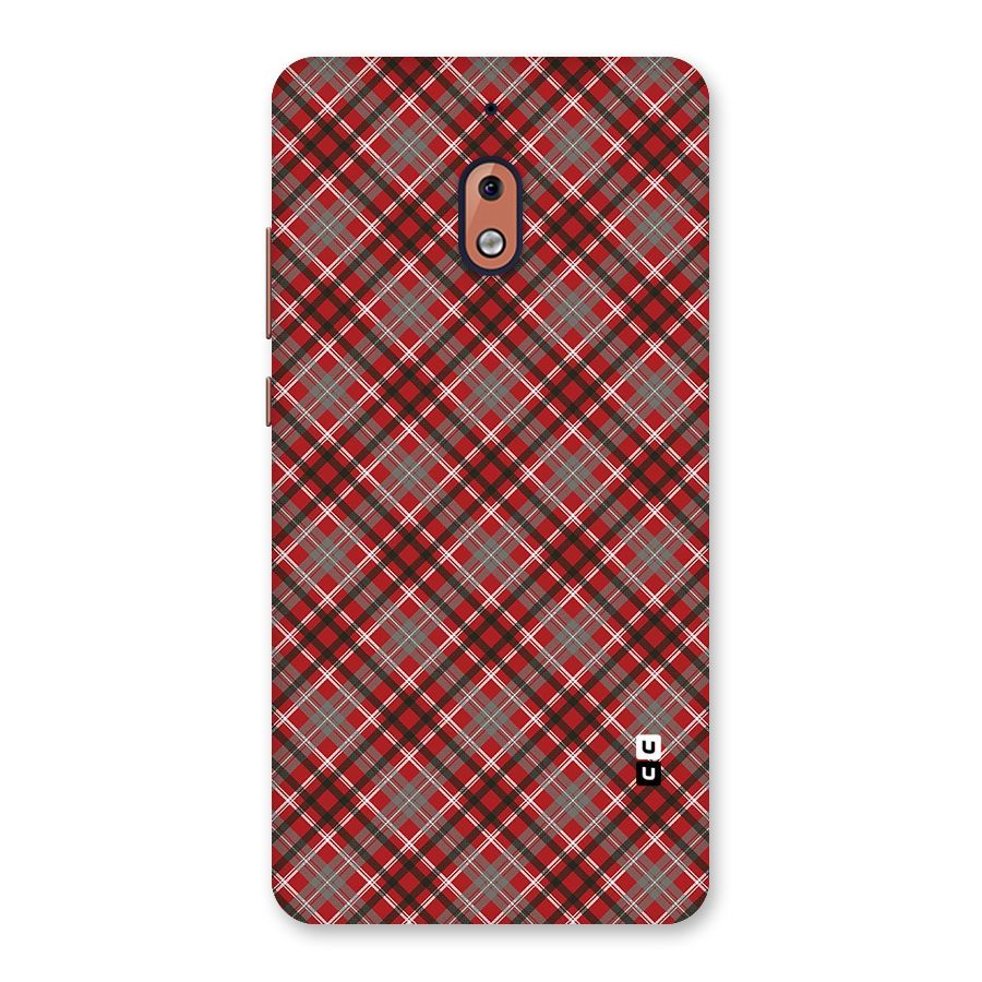 Textile Check Pattern Back Case for Nokia 2.1