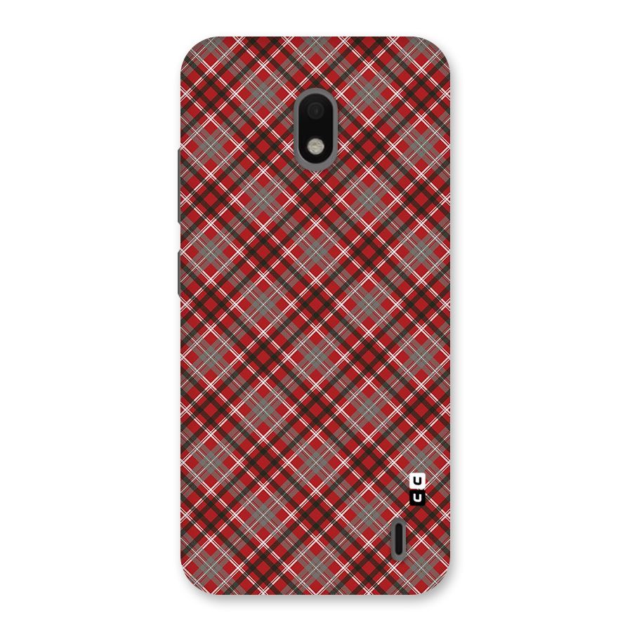 Textile Check Pattern Back Case for Nokia 2.2