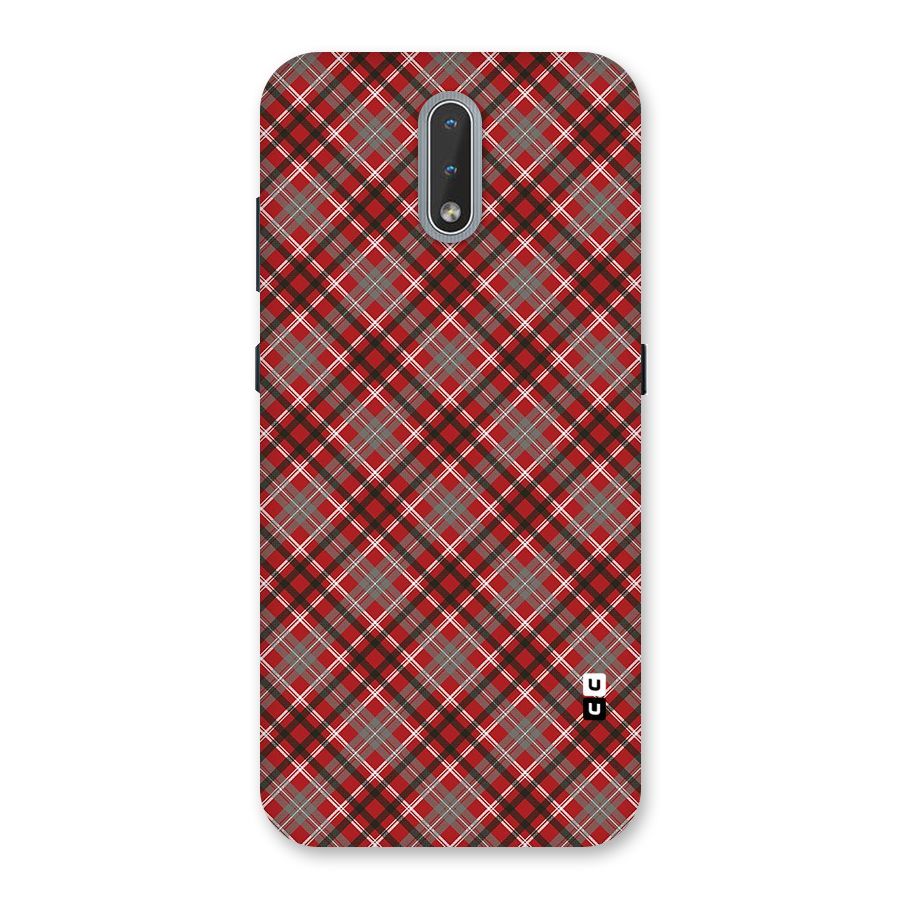 Textile Check Pattern Back Case for Nokia 2.3