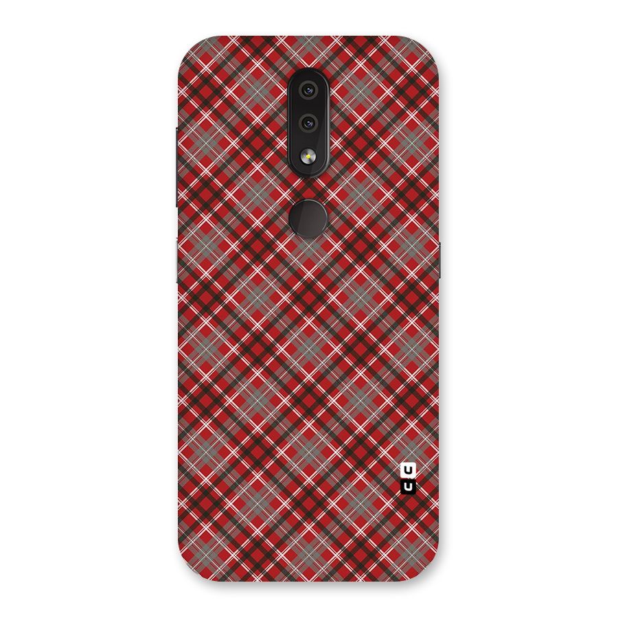 Textile Check Pattern Back Case for Nokia 4.2