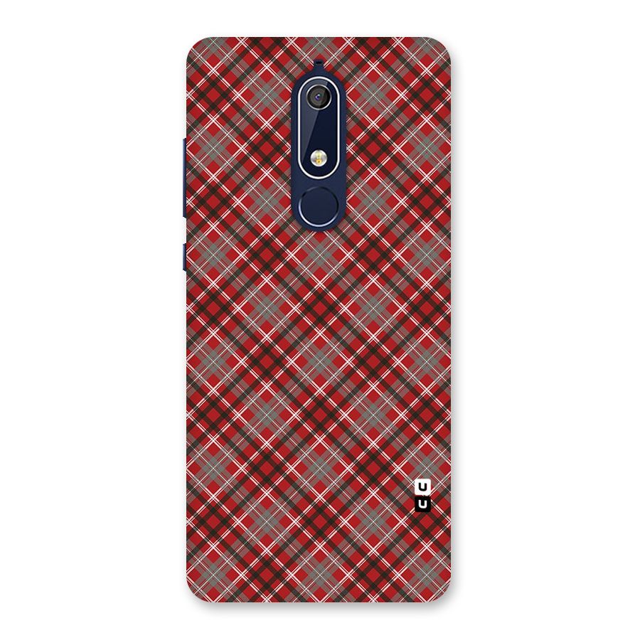 Textile Check Pattern Back Case for Nokia 5.1