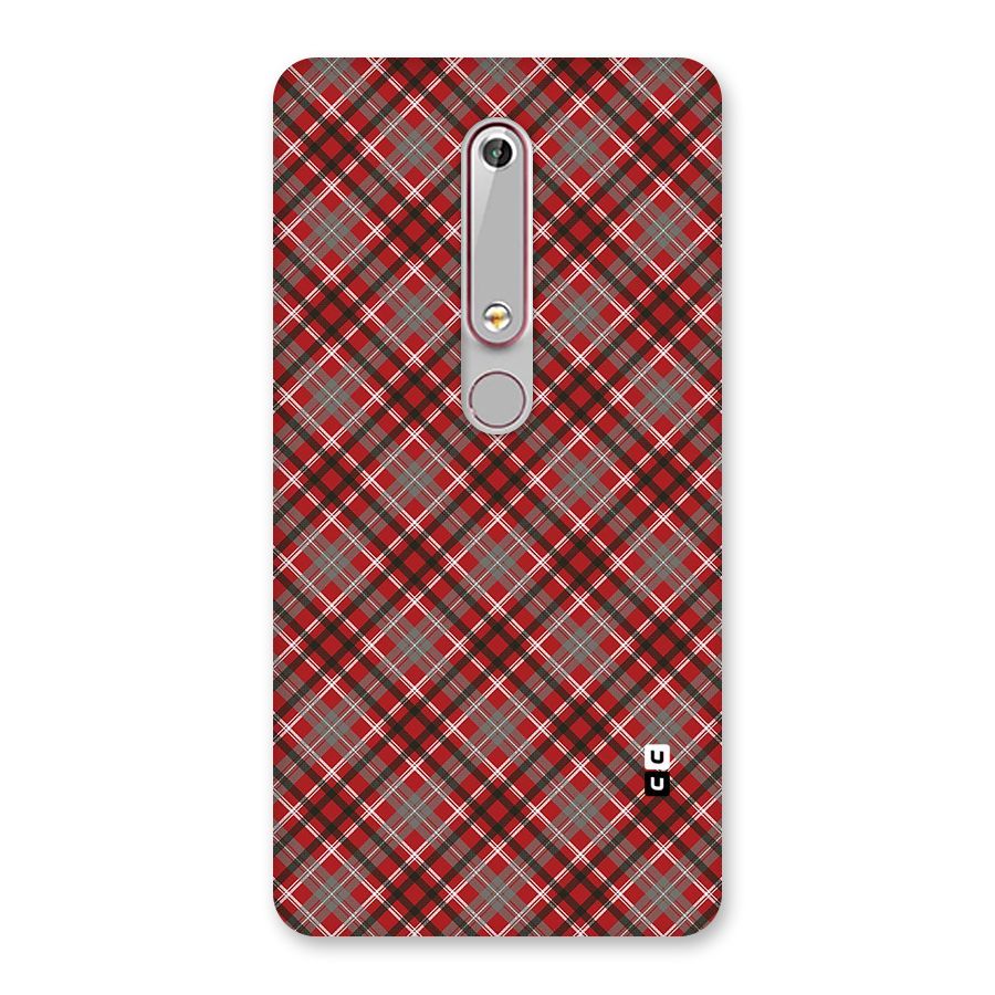 Textile Check Pattern Back Case for Nokia 6.1