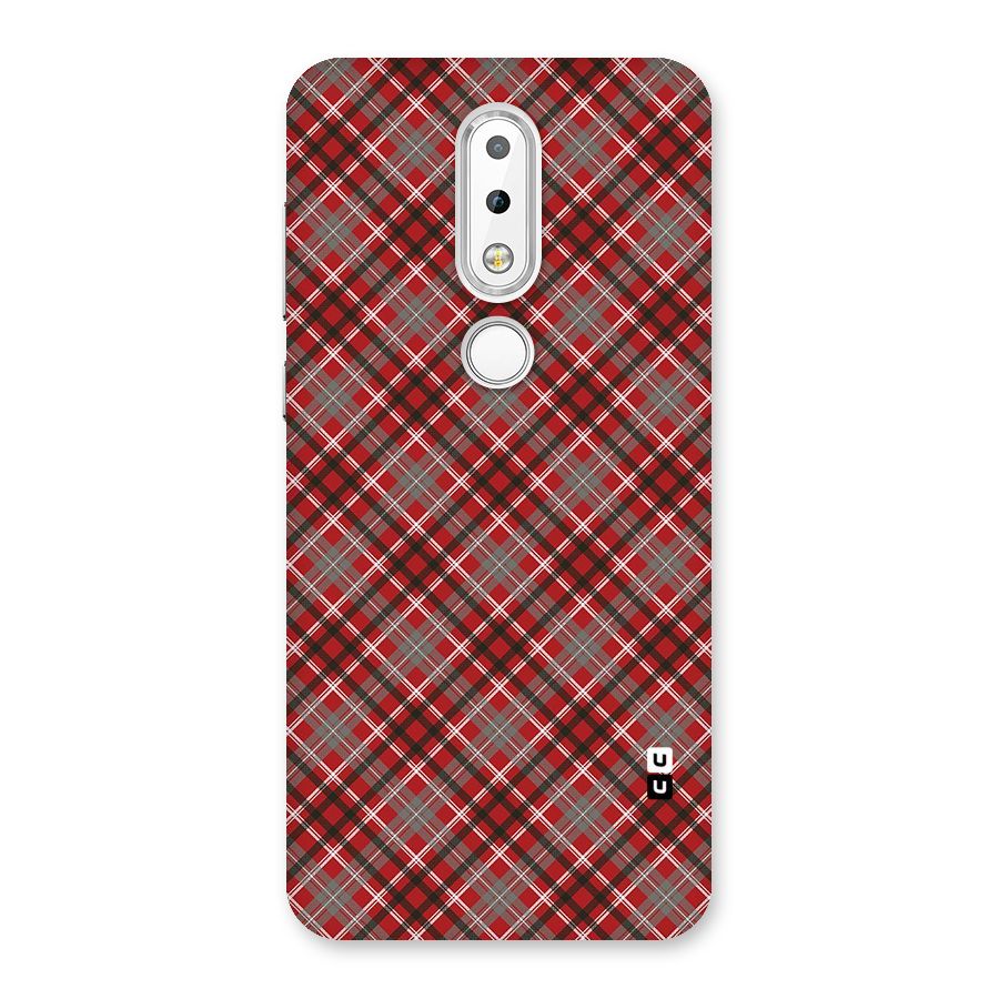 Textile Check Pattern Back Case for Nokia 6.1 Plus