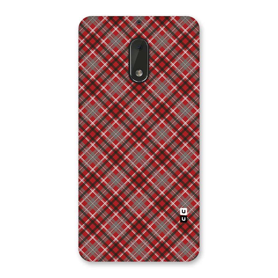 Textile Check Pattern Back Case for Nokia 6