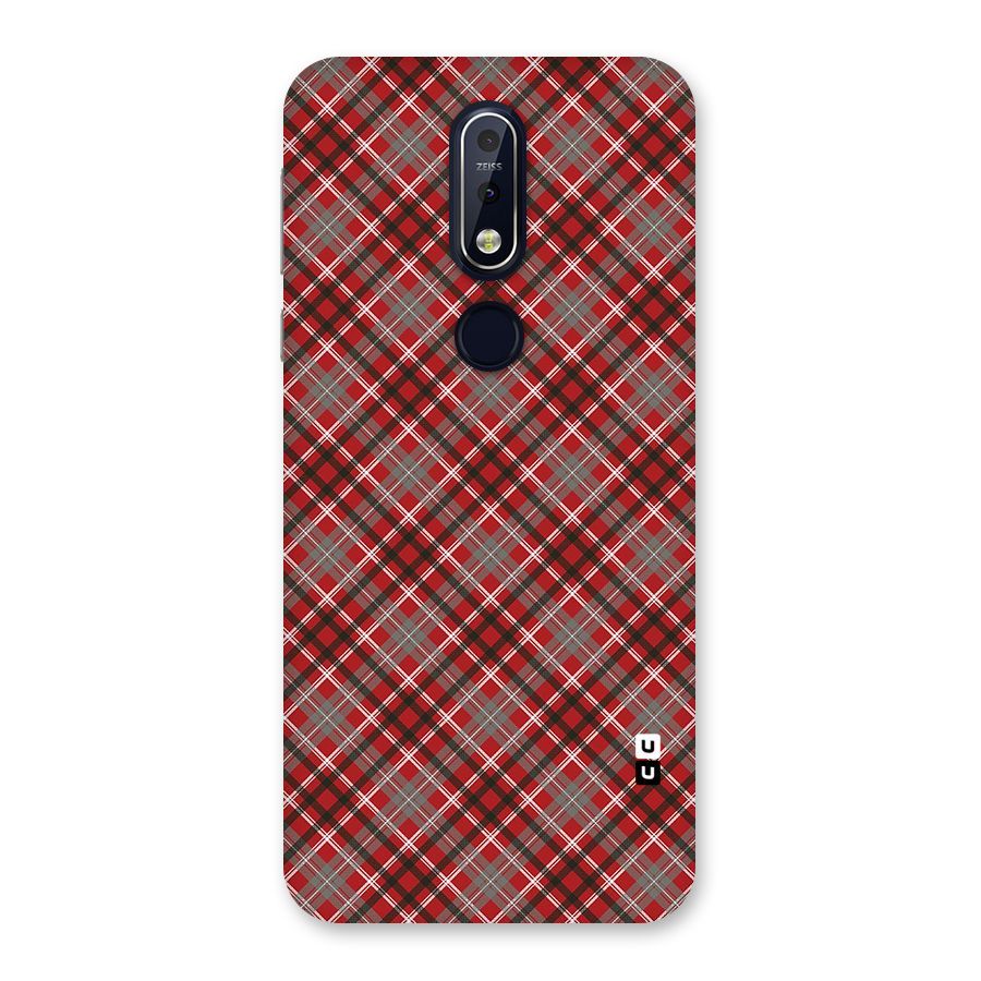 Textile Check Pattern Back Case for Nokia 7.1