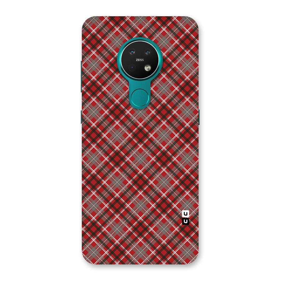 Textile Check Pattern Back Case for Nokia 7.2