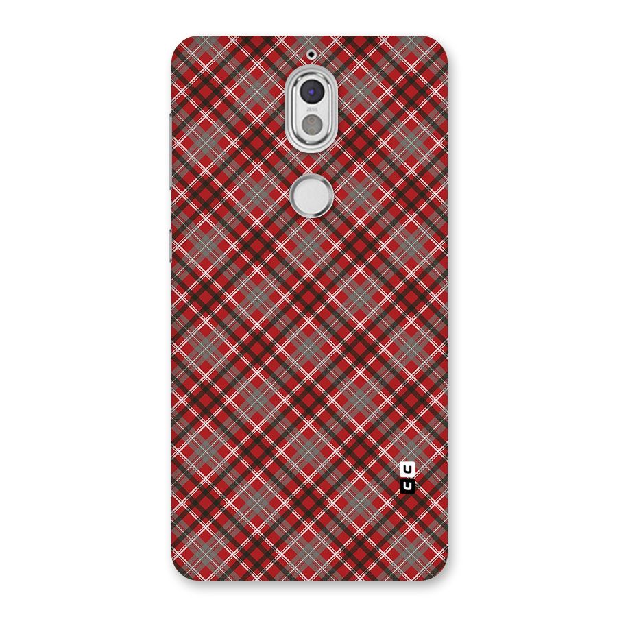 Textile Check Pattern Back Case for Nokia 7