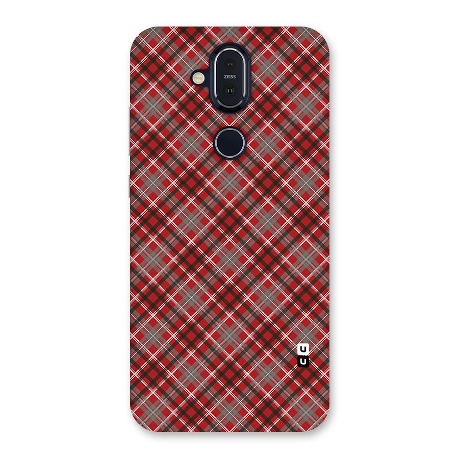 Textile Check Pattern Back Case for Nokia 8.1