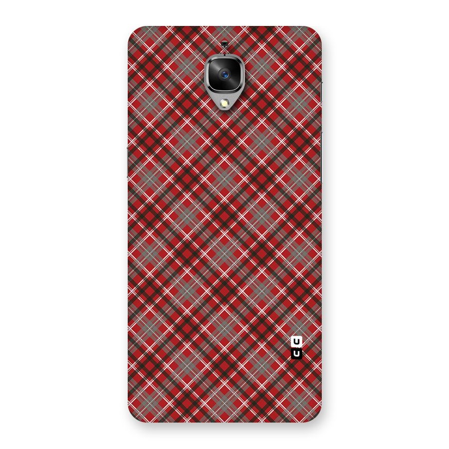 Textile Check Pattern Back Case for OnePlus 3