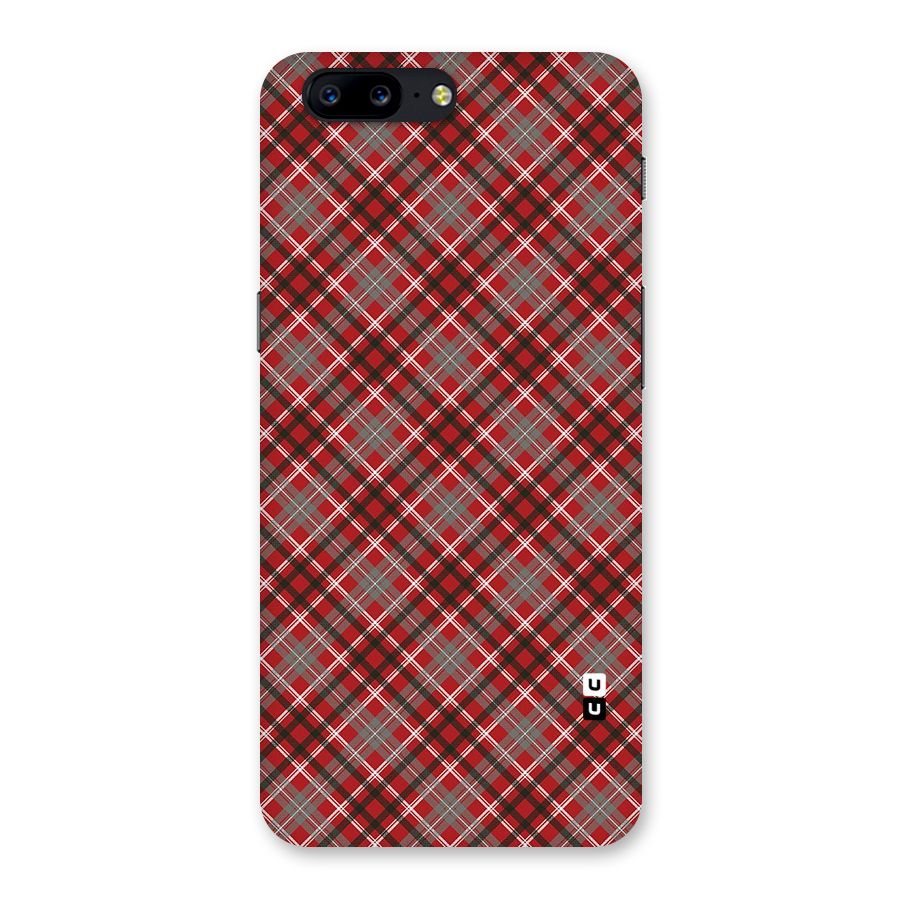 Textile Check Pattern Back Case for OnePlus 5