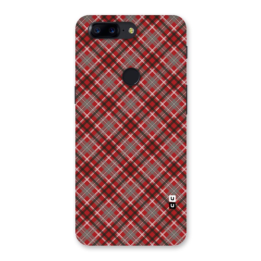 Textile Check Pattern Back Case for OnePlus 5T