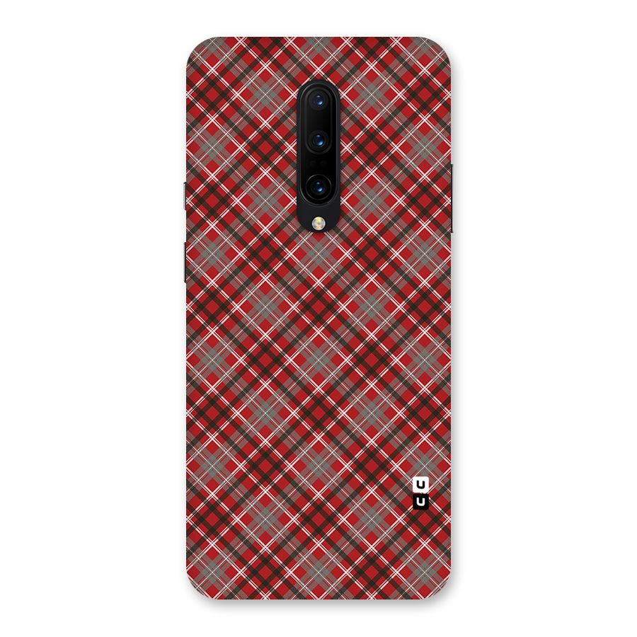 Textile Check Pattern Back Case for OnePlus 7 Pro