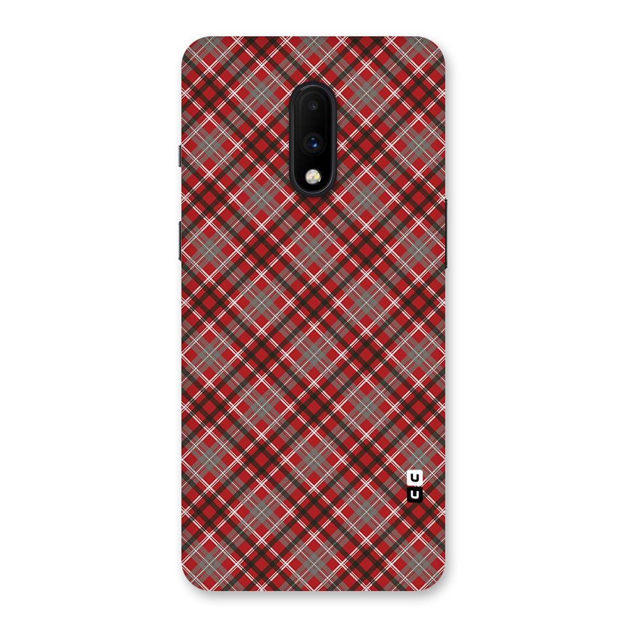 Textile Check Pattern Back Case for OnePlus 7