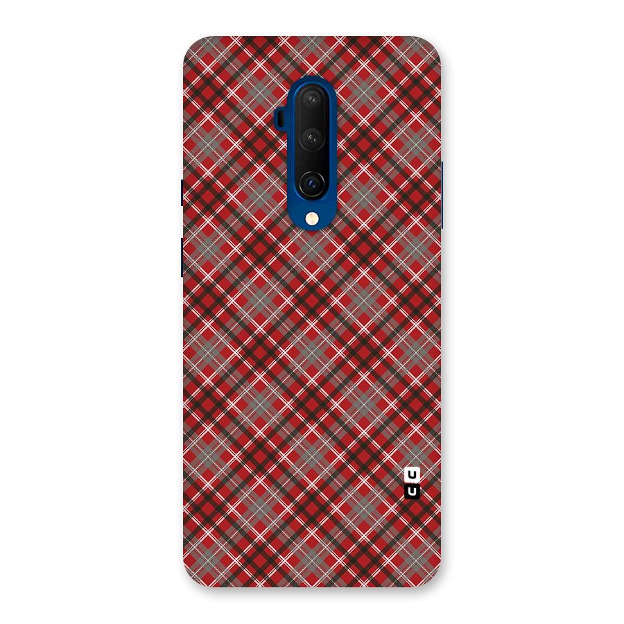 Textile Check Pattern Back Case for OnePlus 7T Pro