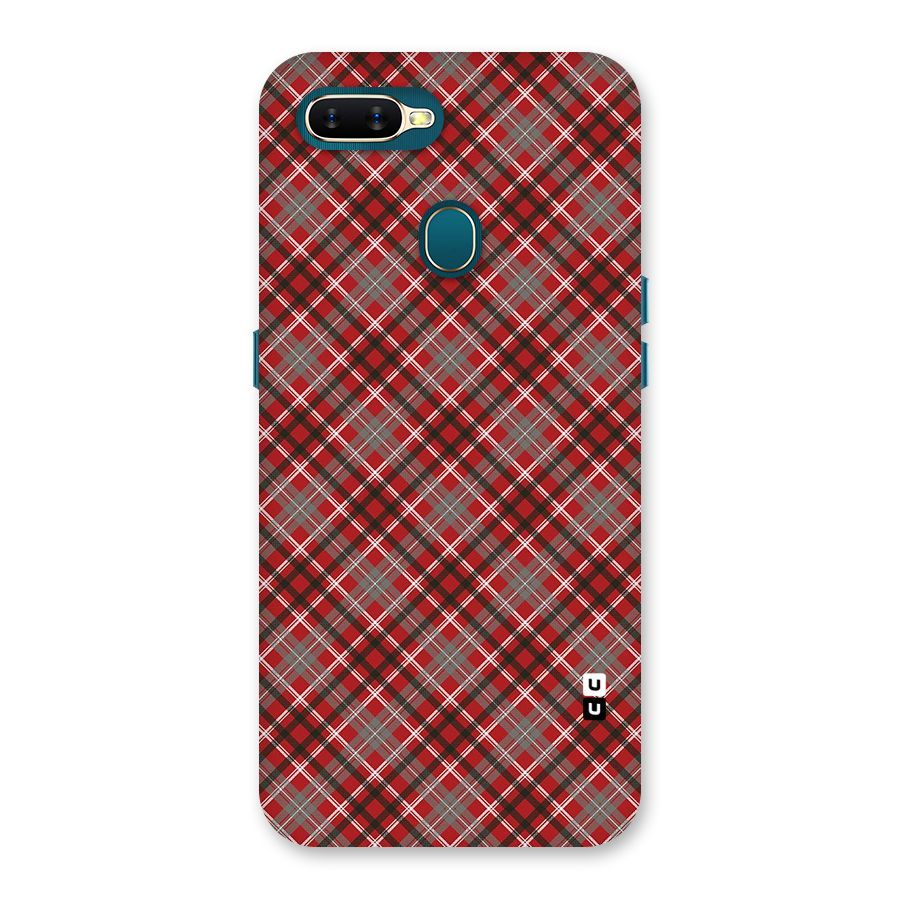 Textile Check Pattern Back Case for Oppo A11k