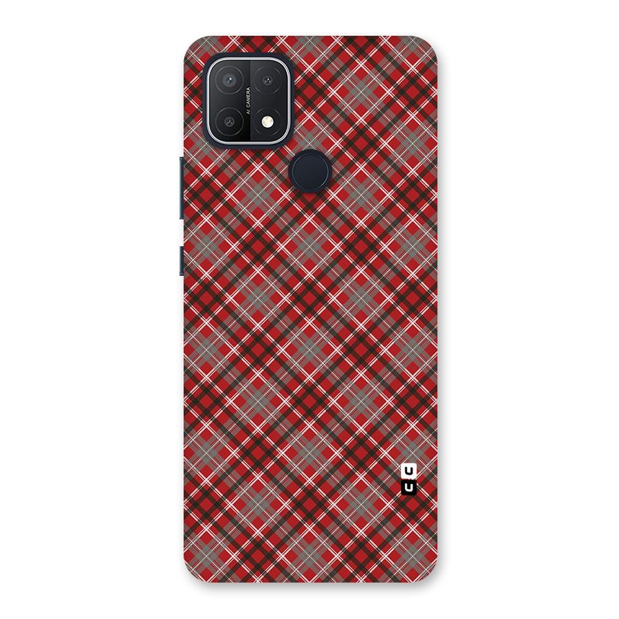 Textile Check Pattern Back Case for Oppo A15