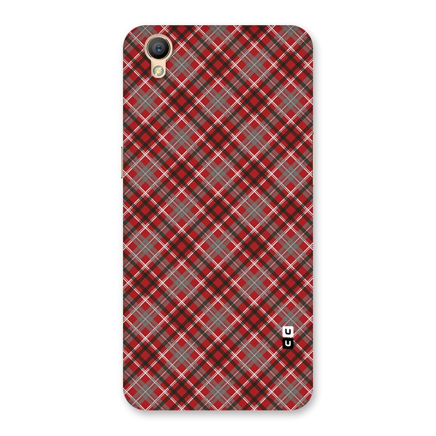 Textile Check Pattern Back Case for Oppo A37