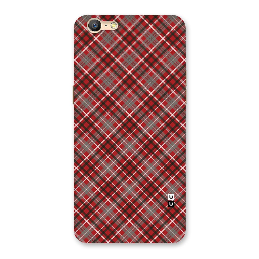 Textile Check Pattern Back Case for Oppo A57