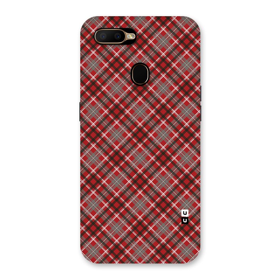 Textile Check Pattern Back Case for Oppo A5s