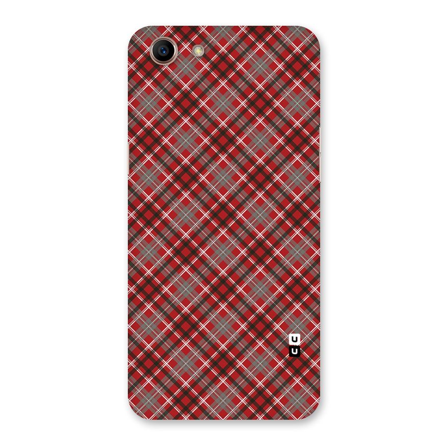 Textile Check Pattern Back Case for Oppo A83 (2018)
