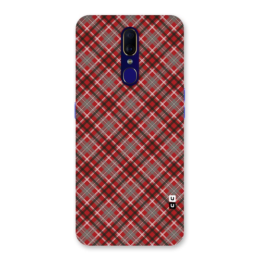 Textile Check Pattern Back Case for Oppo F11