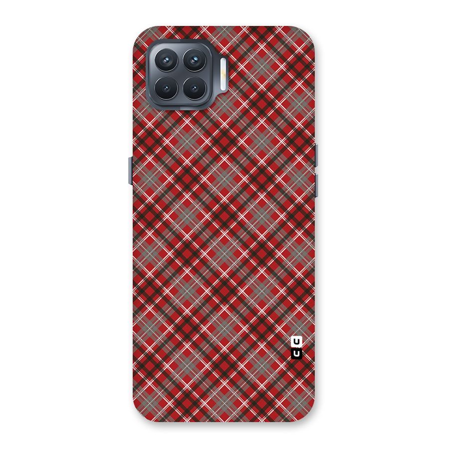 Textile Check Pattern Back Case for Oppo F17 Pro