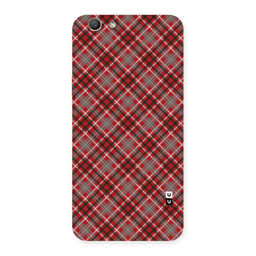 Textile Check Pattern Back Case for Oppo F1s