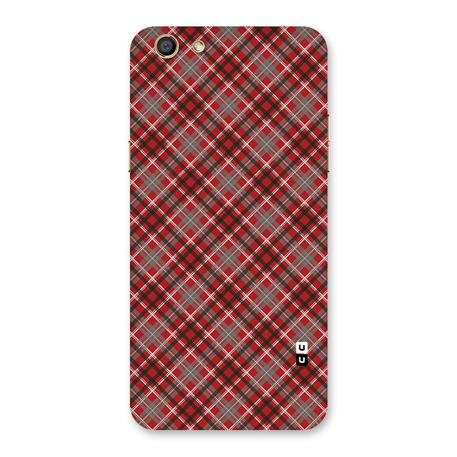 Textile Check Pattern Back Case for Oppo F3