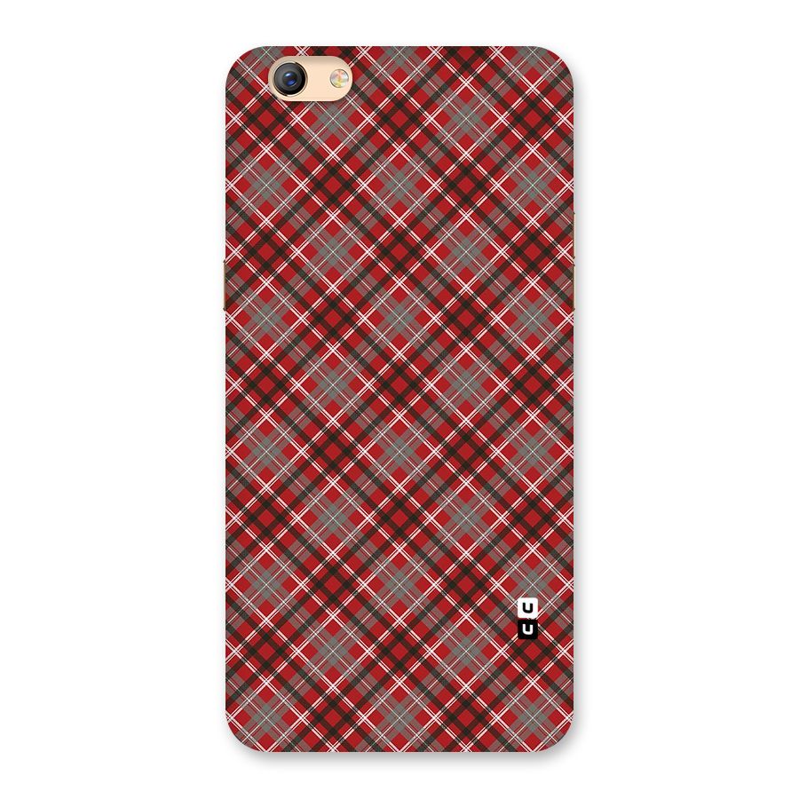 Textile Check Pattern Back Case for Oppo F3 Plus
