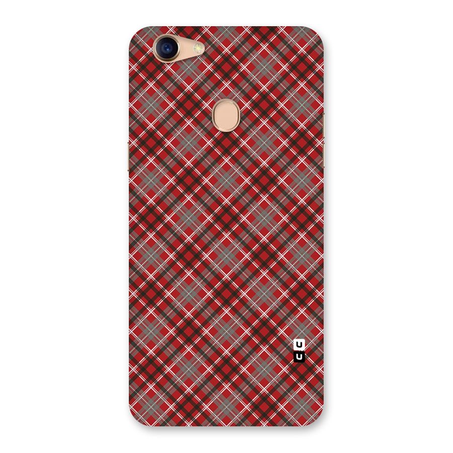Textile Check Pattern Back Case for Oppo F5