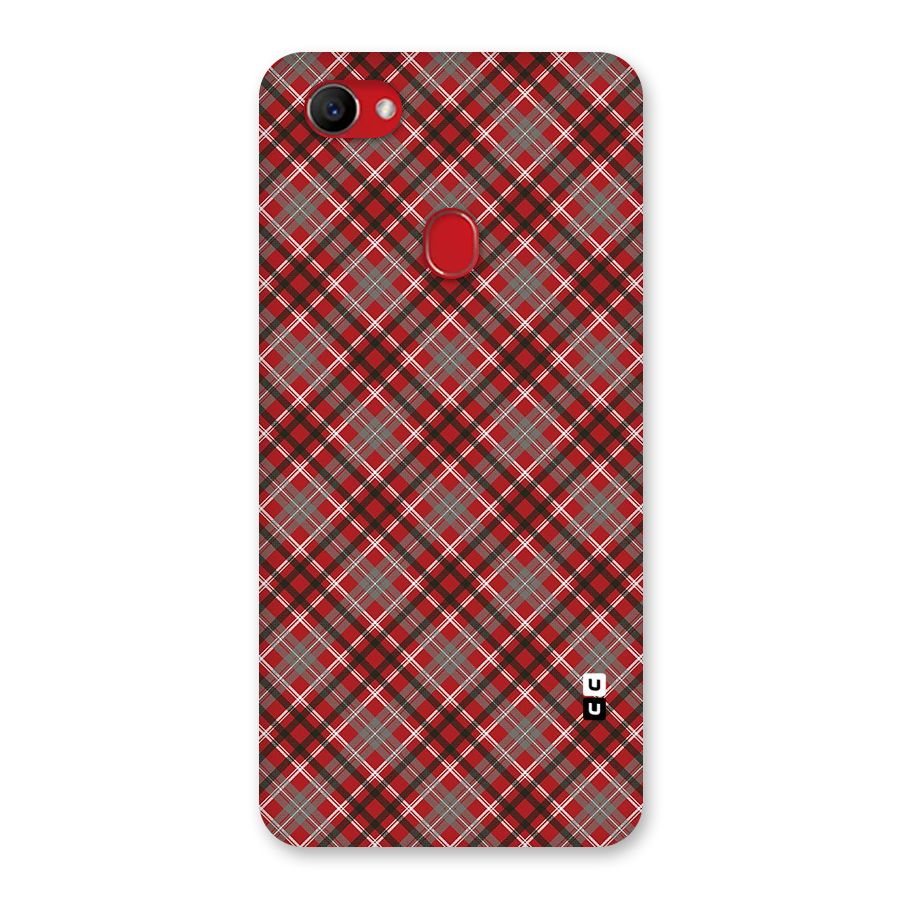 Textile Check Pattern Back Case for Oppo F7