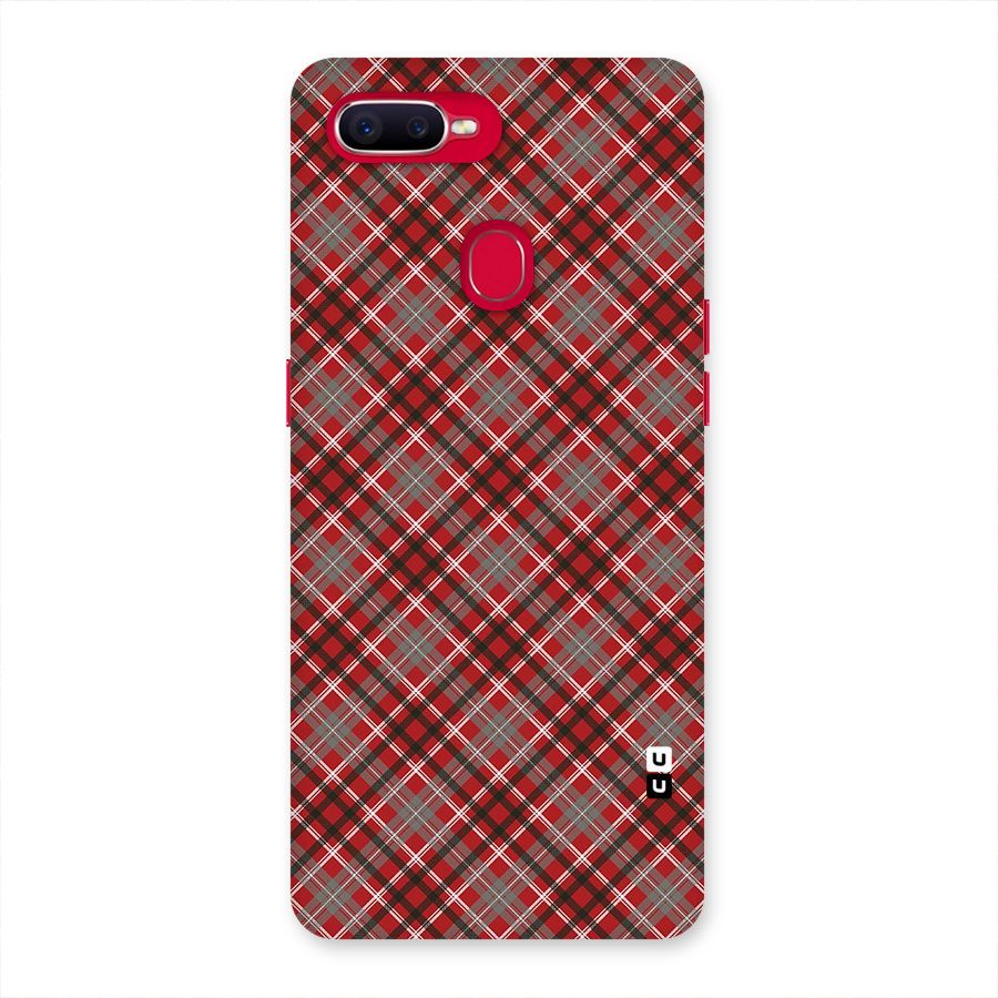 Textile Check Pattern Back Case for Oppo F9 Pro