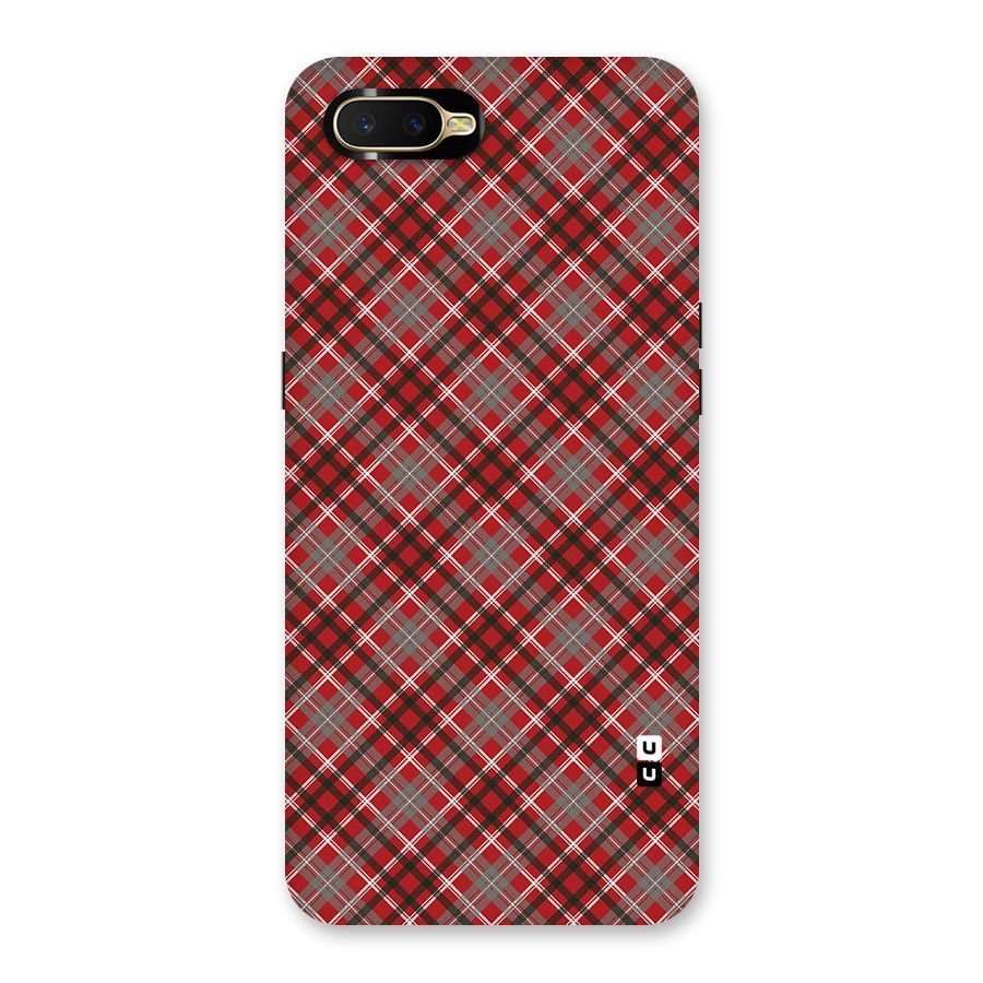 Textile Check Pattern Back Case for Oppo K1