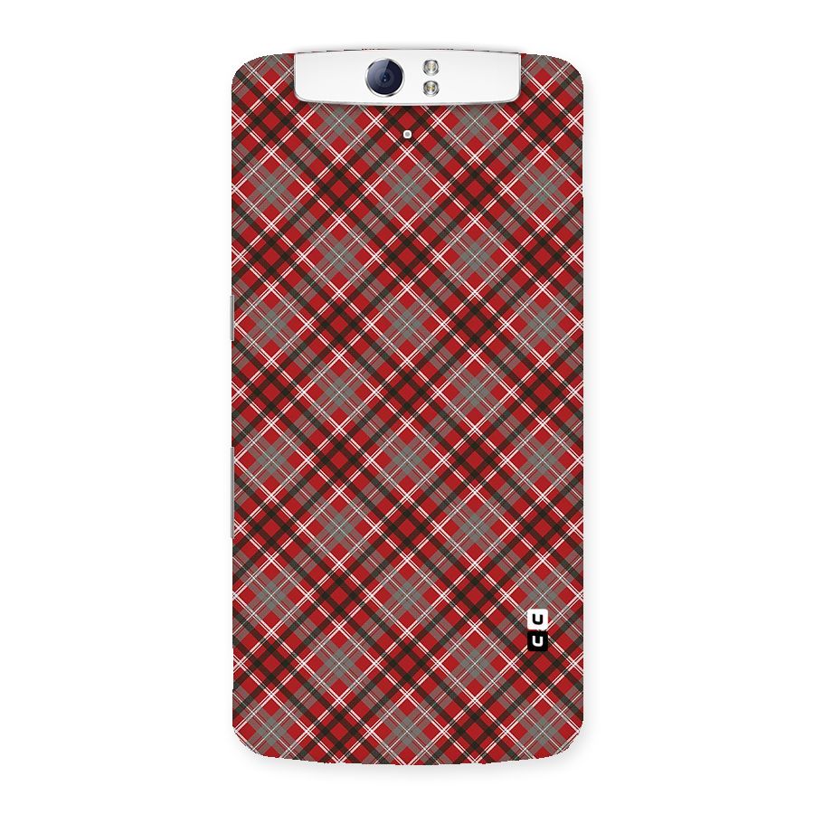 Textile Check Pattern Back Case for Oppo N1