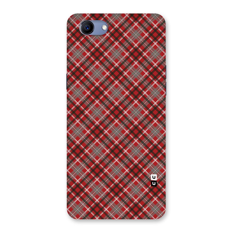 Textile Check Pattern Back Case for Oppo Realme 1