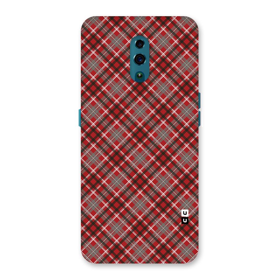 Textile Check Pattern Back Case for Oppo Reno