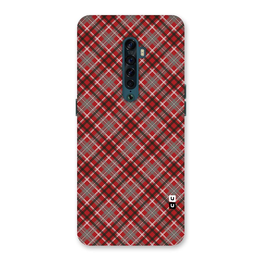 Textile Check Pattern Back Case for Oppo Reno2