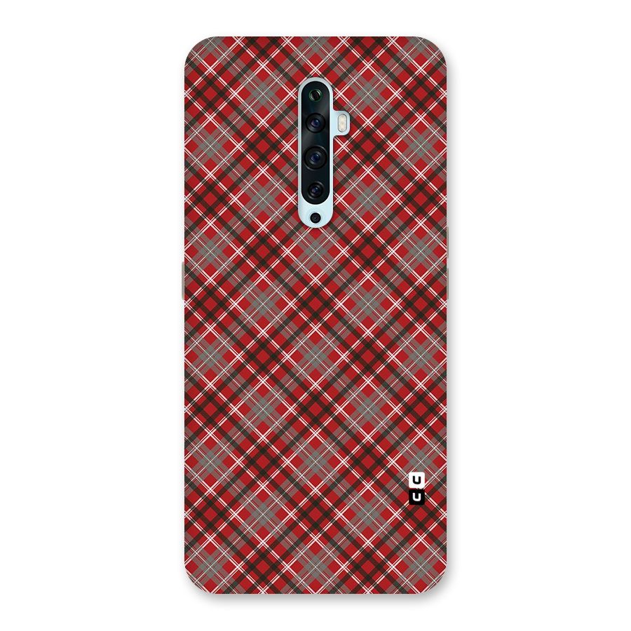 Textile Check Pattern Back Case for Oppo Reno2 Z