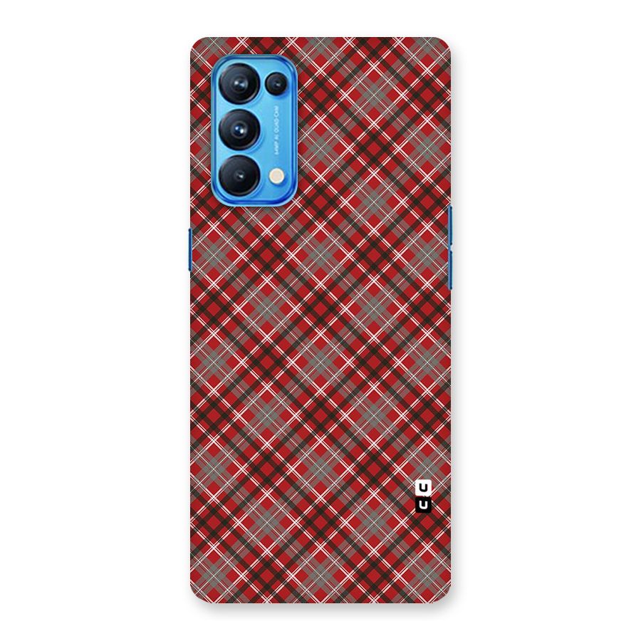 Textile Check Pattern Back Case for Oppo Reno5 Pro 5G
