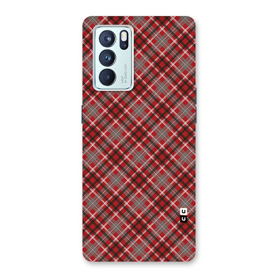 Textile Check Pattern Back Case for Oppo Reno6 Pro 5G