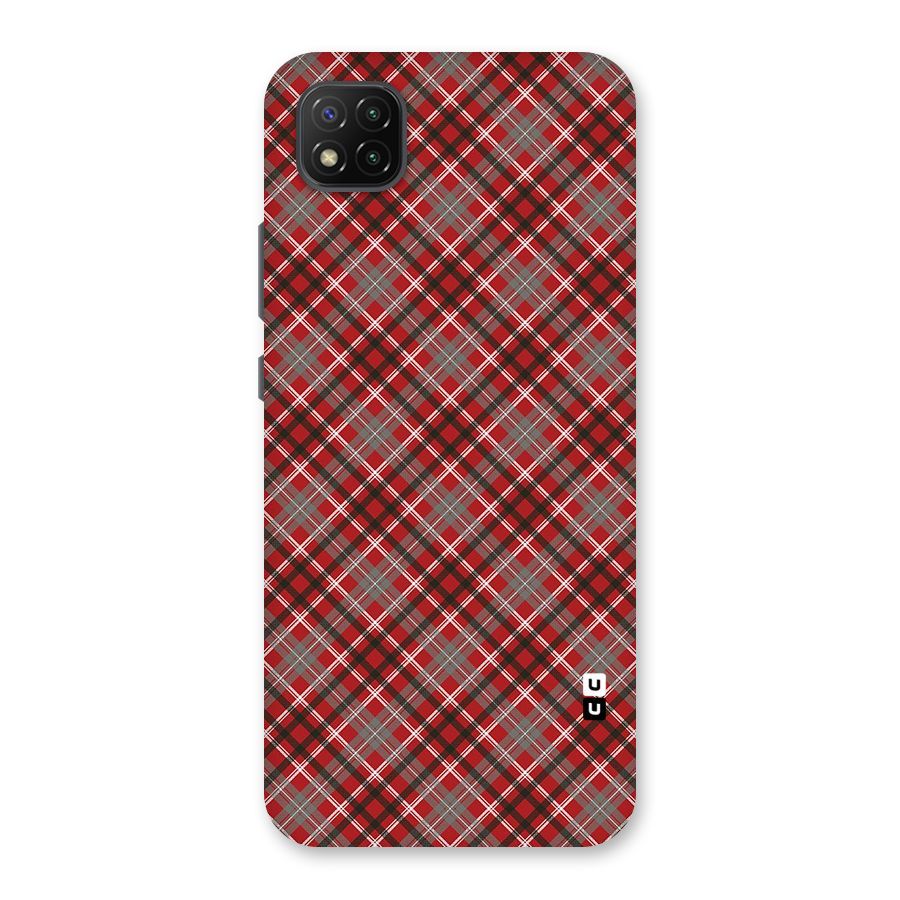 Textile Check Pattern Back Case for Poco C3