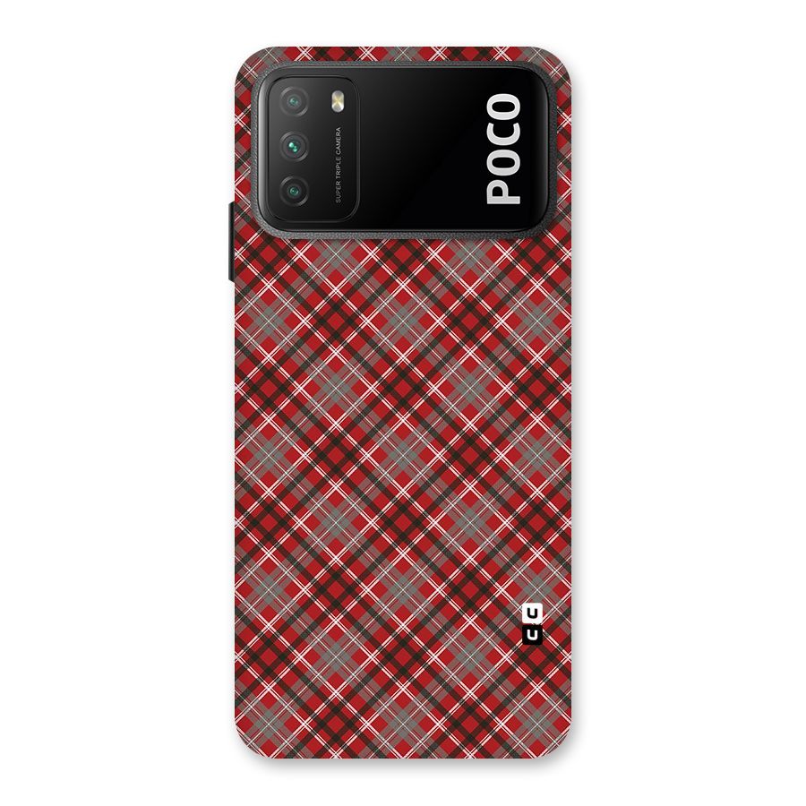 Textile Check Pattern Back Case for Poco M3