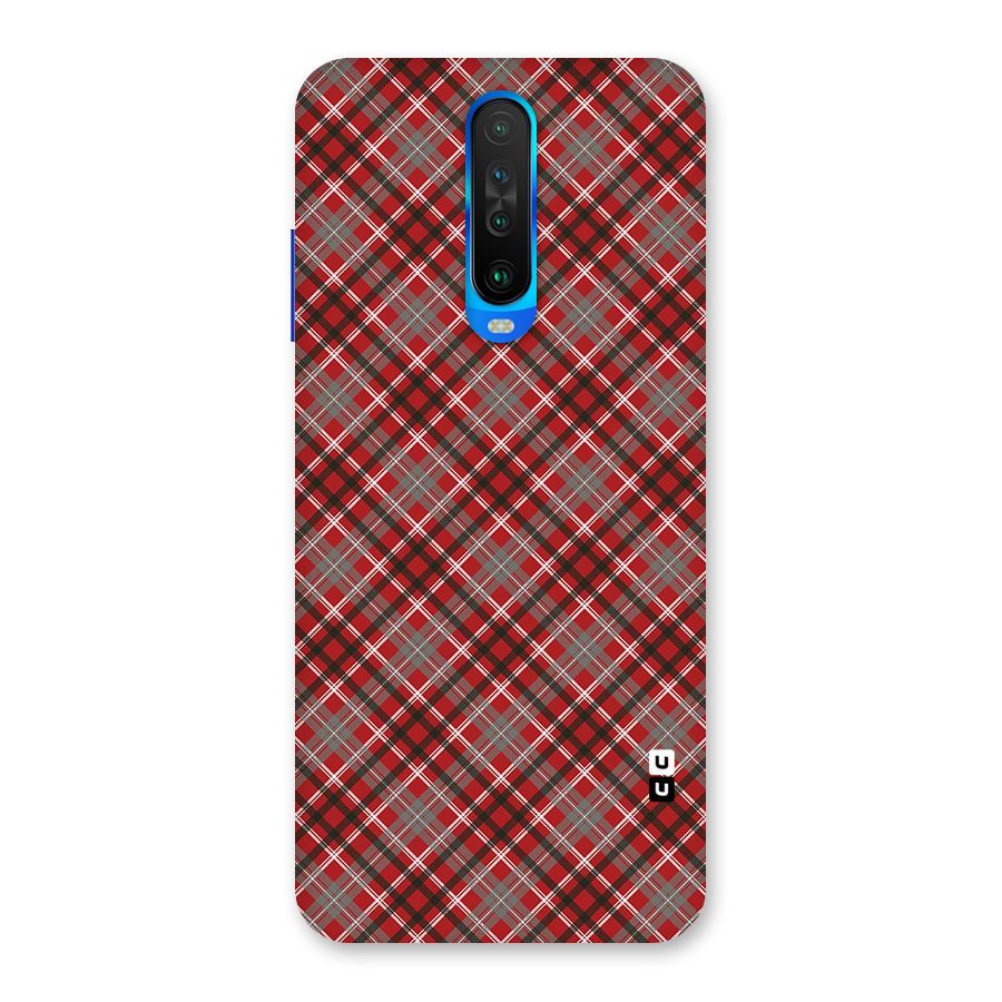 Textile Check Pattern Back Case for Poco X2