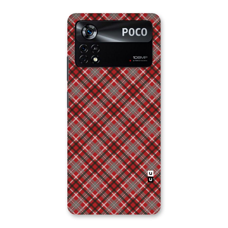 Textile Check Pattern Back Case for Poco X4 Pro 5G