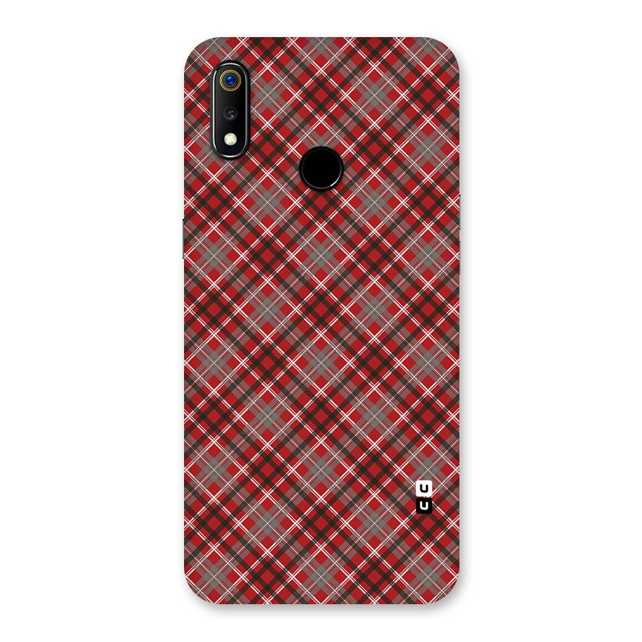 Textile Check Pattern Back Case for Realme 3