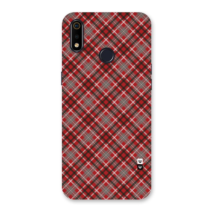 Textile Check Pattern Back Case for Realme 3i