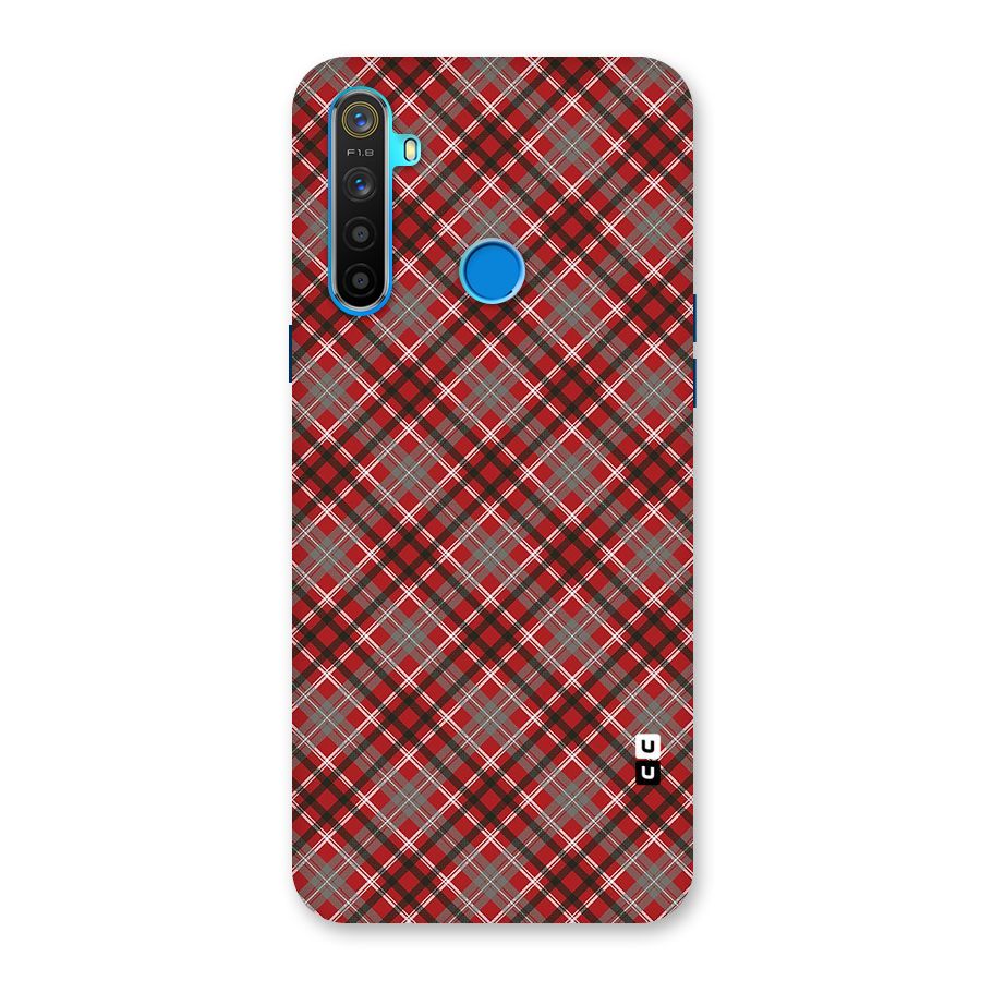 Textile Check Pattern Back Case for Realme 5s